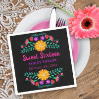 Sweet sixteen mexikansk fiesta Black and Rosa Blom