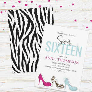 Sweet sixteen Modern Glam Girly Birthday Inbjudningar