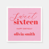 Sweet sixteen Modern Rosa Red 16:e födelsedagen