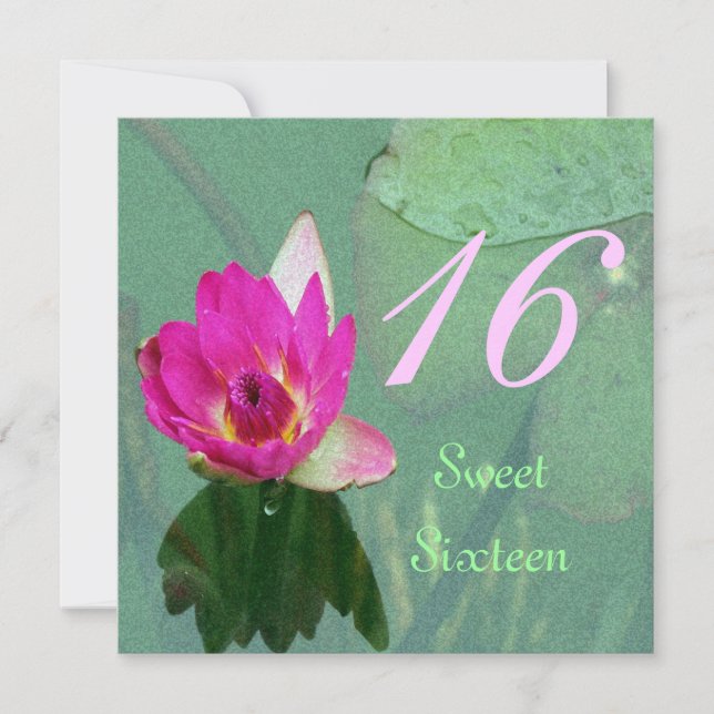 sweet sixteen näckros inbjudan (Framsida)