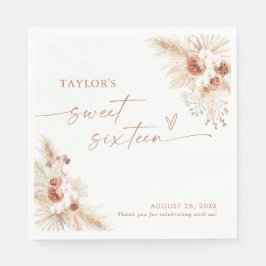 Sweet sixteen Napkins, Terracotta Boho Sexton Pappersservett