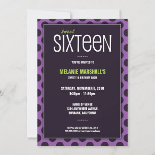 Sweet sixteen och Lila  Partsinbjudningar Inbjudningar