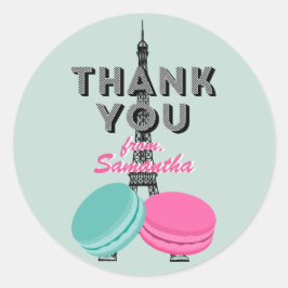 Sweet sixteen Paris Tack Birthday Sticker Runt Klistermärke