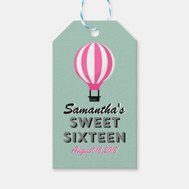 Sweet sixteen Paris Theme Birthday Gift Märkre Presentetikett (Framsidan)