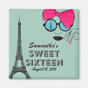 Sweet sixteen Paris Theme Birthday Magnet
