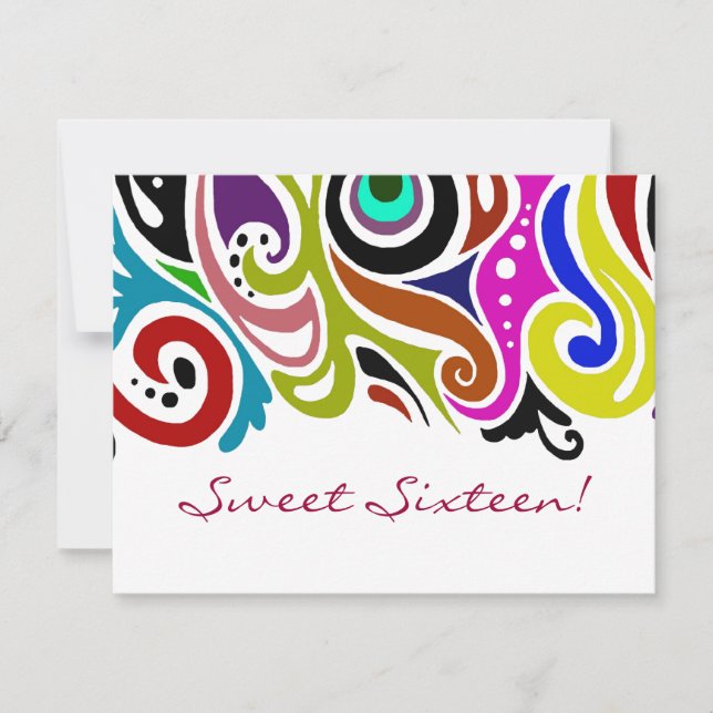Sweet sixteen Party ~ Inbjudningar (Framsida)