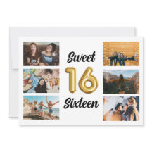 Sweet sixteen Photo Collage Födelsedagsfest