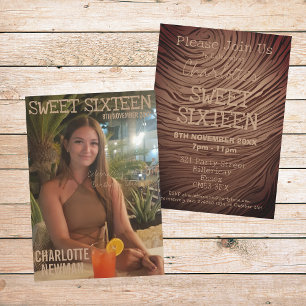 Sweet sixteen Photo Magazine Birthday Inbjudningar