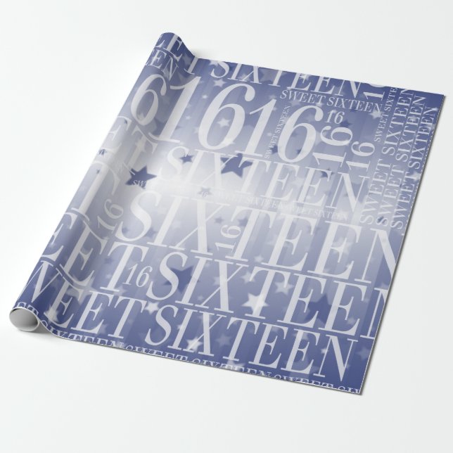 Sweet sixteen presentpapper (Utrullad)