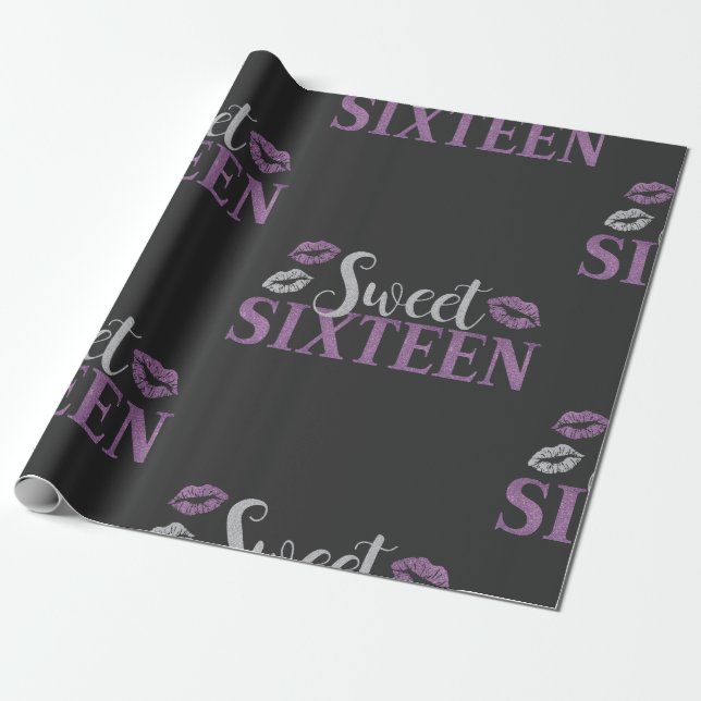 Sweet sixteen presentpapper (Utrullad)