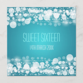 Sweet sixteen-punktsblått Dekoration Inbjudningar