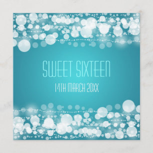 Sweet sixteen-punktsblått Dekoration Inbjudningar