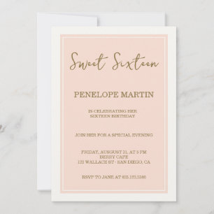 Sweet sixteen romantisk glamor - laxens rosa inbjudningar