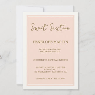 Sweet sixteen romantisk glamor - laxens rosa inbjudningar