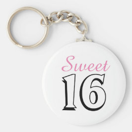 Sweet sixteen Rosa 16:e Födelsedagsfestens favorit Nyckelring