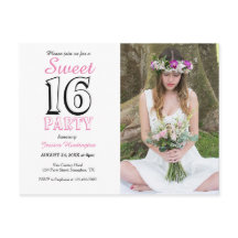 Sweet sixteen Rosa 16:e födelsedagsinbjudan