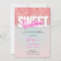 sweet sixteen Rosa glitter födelsedag