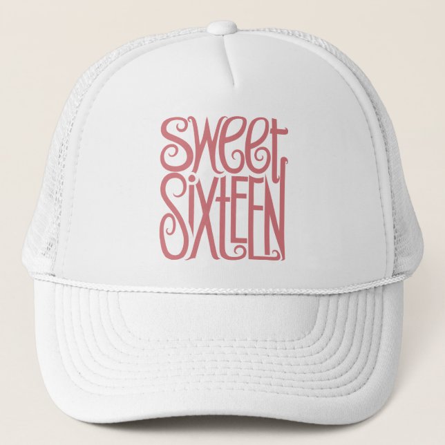 Sweet sixteen Rosa Hat Truckerkeps (Framsida)