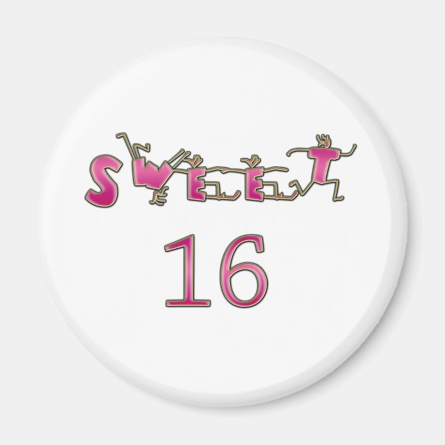 Sweet sixteen Rosa Magnet (Framsidan)