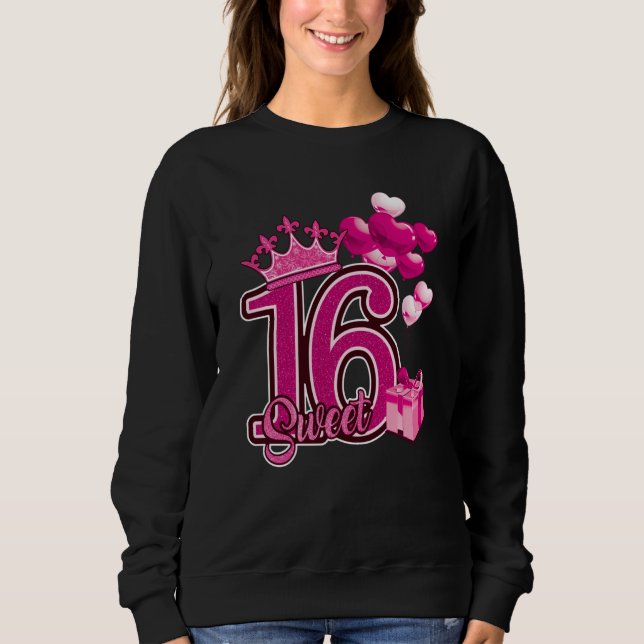 Sweet sixteen Rosa på födelsedagen T Shirt (Framsida)