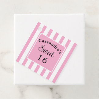 Sweet sixteen Rosa Rand Classic Chic Gåvor Etiketter