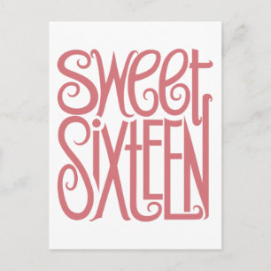 Sweet sixteen Rosa vykort