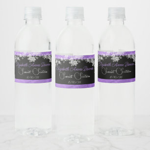 Sweet sixteen Rosa White Snöre Black Vatten Vattenflaskor Etikett