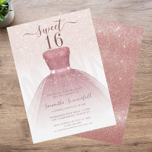 Sweet sixteen Script 16:e Födelsedagsfesten Inbjudningar