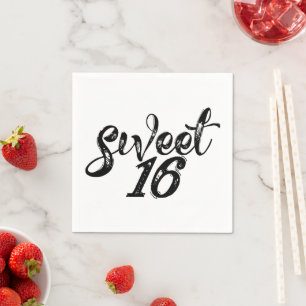 Sweet sixteen sextonde födelsedagen 16:e pappersservett