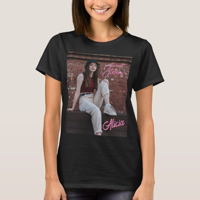 Sweet sixteen Shirt med fotot personlig namn T Shirt (Framsida)