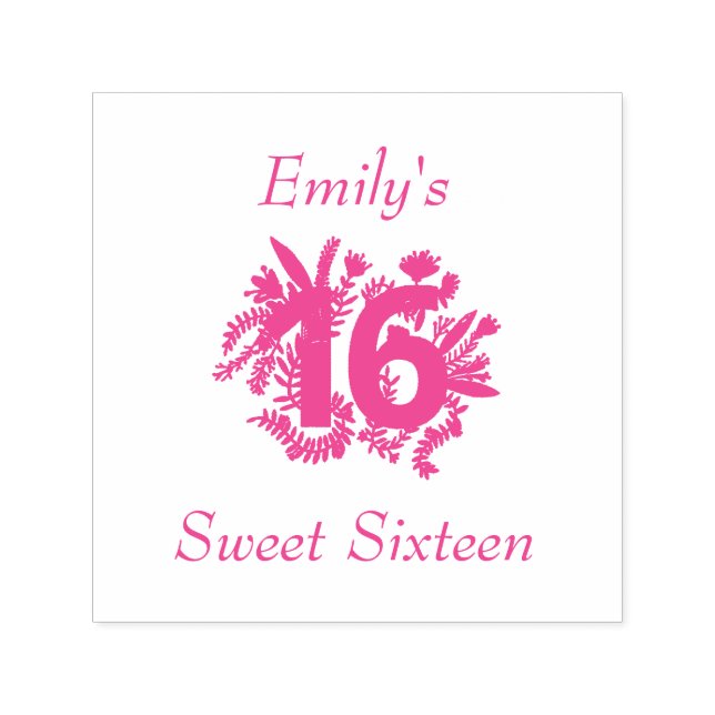 Sweet sixteen självfärgande stämpel (Design)