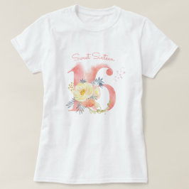 Sweet sixteen Söt Blommigt Anpassningsbar 16:e föd T Shirt