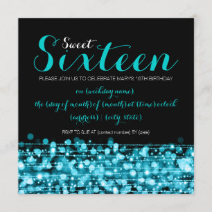 Sweet sixteen Sparkles & Ljus Turcos Inbjudningar