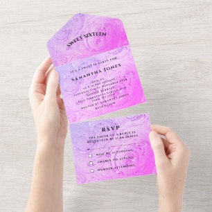 Sweet sixteen Sparkly Glitter Girly Söt Rosa Al