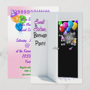 Sweet sixteen Surprise Party Inbjudningar