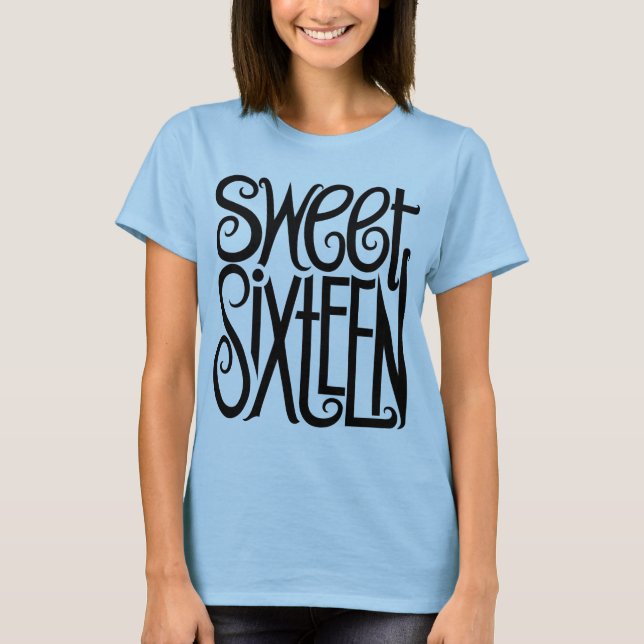 Sweet sixteen svart T-shirt (Framsida)