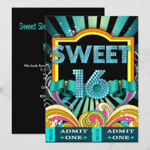 Sweet Sixteen Sweet 16-fest Biljett Tillträde Inbjudningar