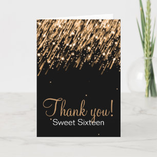 Sweet sixteen Tack Fallande stjärnor Guld Kort