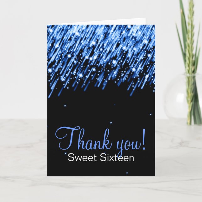 Sweet sixteen Tack Falling Stars Blue Kort (Framsida)