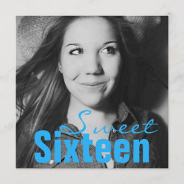 Sweet sixteen Tonåring Födelsedagsfest (ljusblå) Inbjudningar
