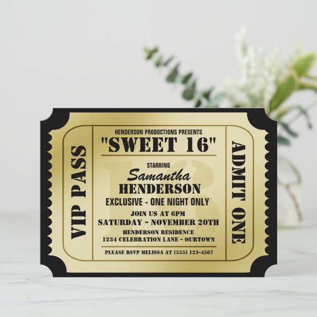 Sweet sixteen VIP-inbjudningar till Stil-partiet B Inbjudningar (Stående Fram)