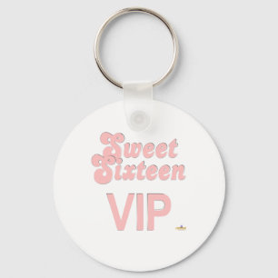 Sweet sixteen VIP-Rosa och Silver Nyckelring