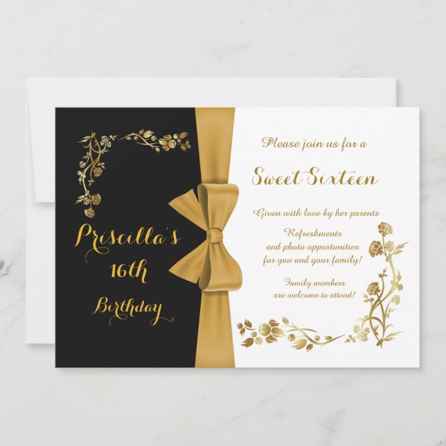 Sweet sixteenfödelsedaginbjudan, 16th, Gatsby Inbjudningar (Framsida)