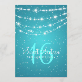 Sweet sixteenpartyet som Sparkling, kedjar blått Inbjudningar