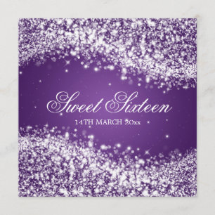 Sweet sixteenpartyet som Sparkling, vinkar lilor Inbjudningar