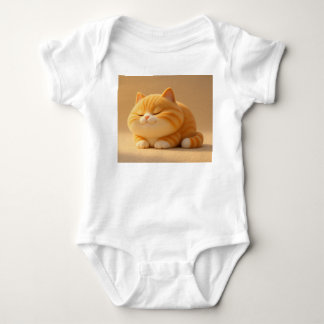 Sweet Sleeping Orange Tabby Cat – Baby Bodysuit De T Shirt