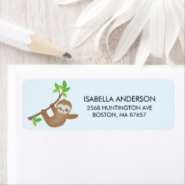 Sweet Sloth Boys Baby Shower-adressetikett Returadress Etikett