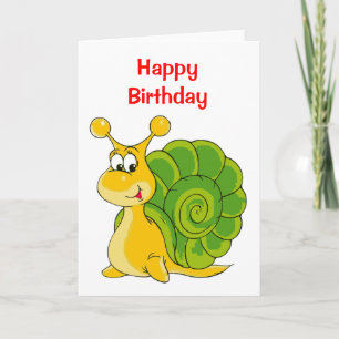 Sweet Smiling Snigel Birthday Kort
