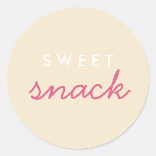 Sweet Snack-etikett Runt Klistermärke