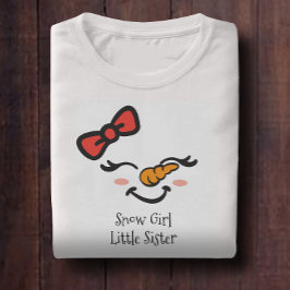 Sweet Snö Girl Little Sister Cute Snögubbe Ansikte T Shirt